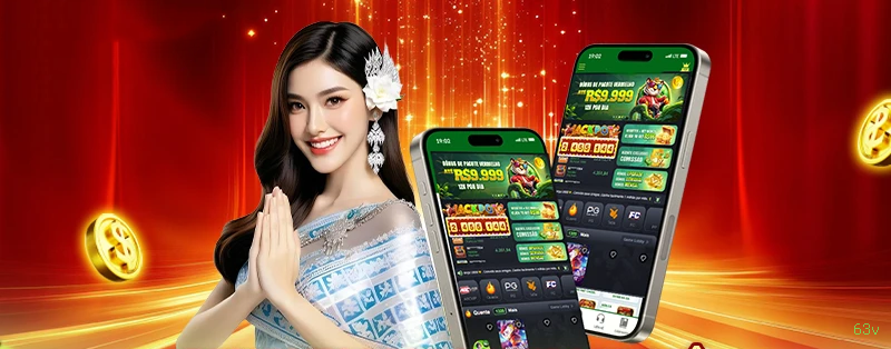 Aplicativo móvel 63v para iOS e Android